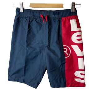 Levi's Navy Red Swimming Trunks Shorts Boys Size S 8-10 Y NWT